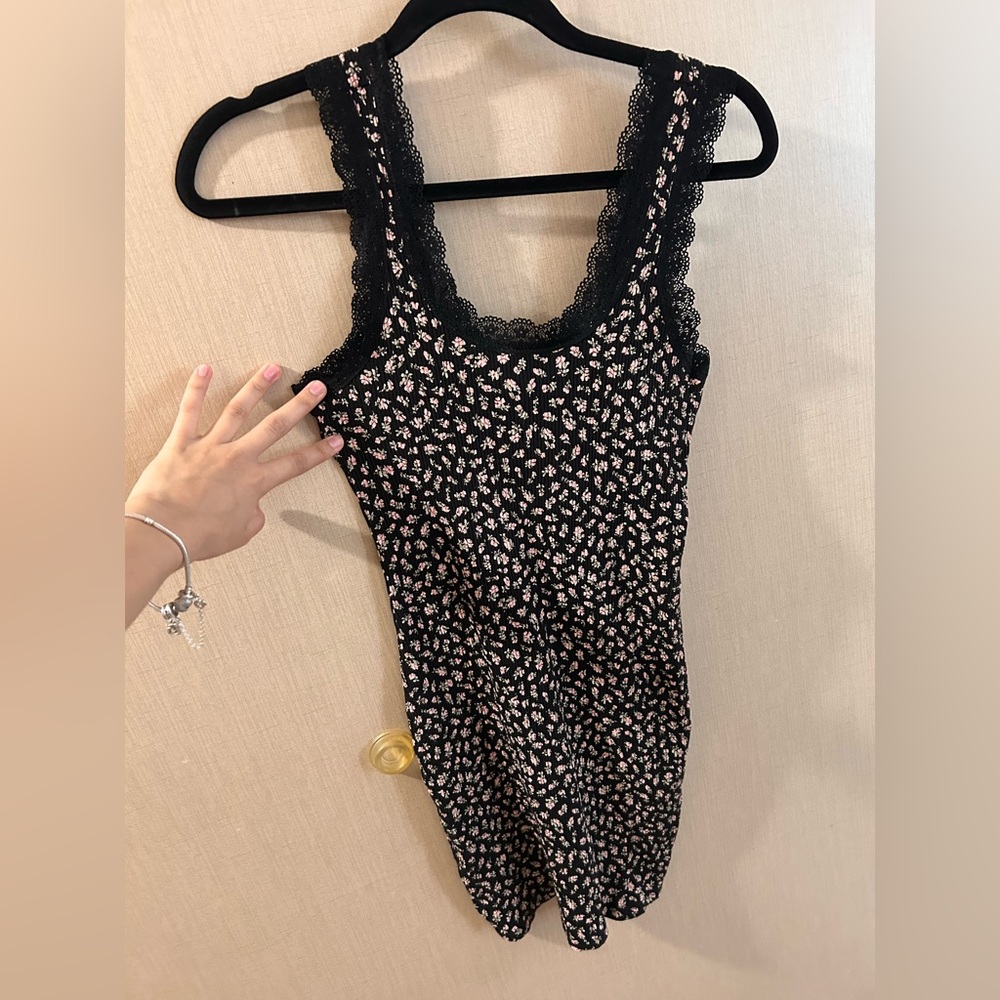 H&M Divided Black and Pink Lace Dress